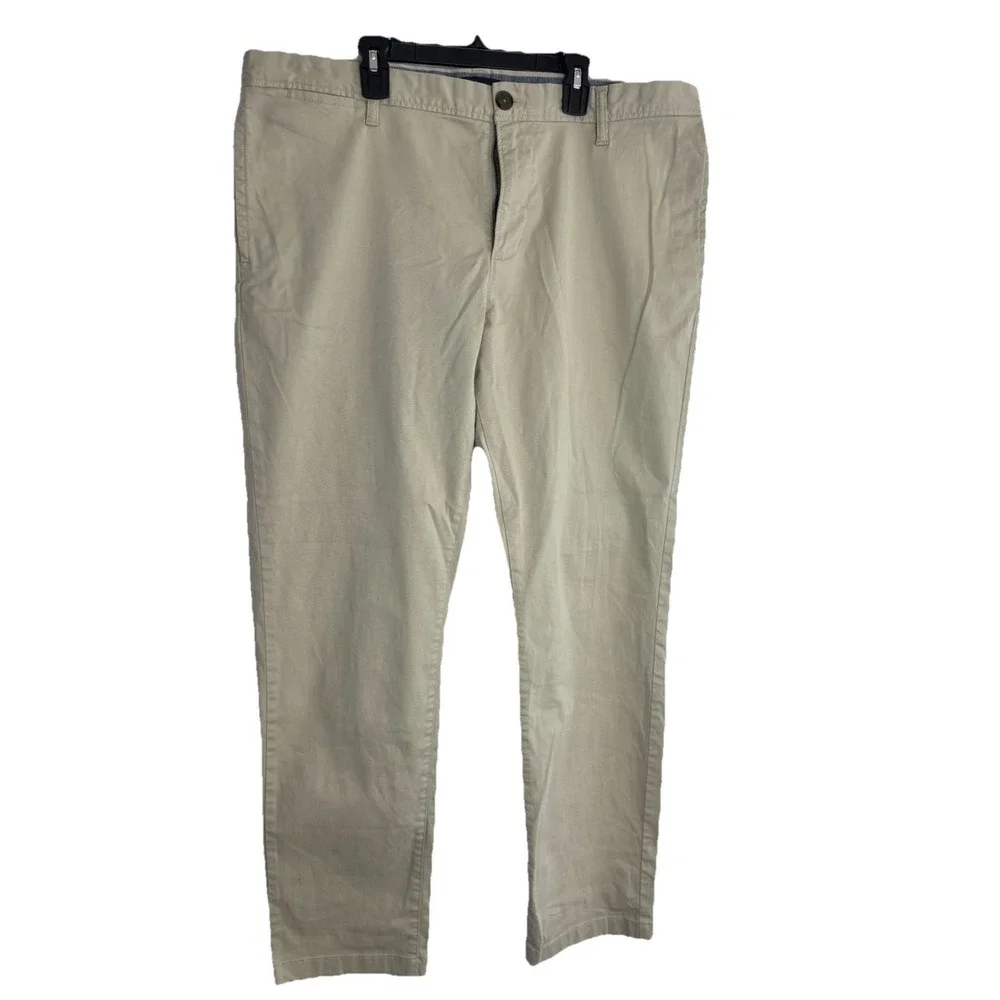 14th & Union Men's Slim Fit Pants 38x31 Khaki‎ Chinos Pockets Preppy Cotton NWOT